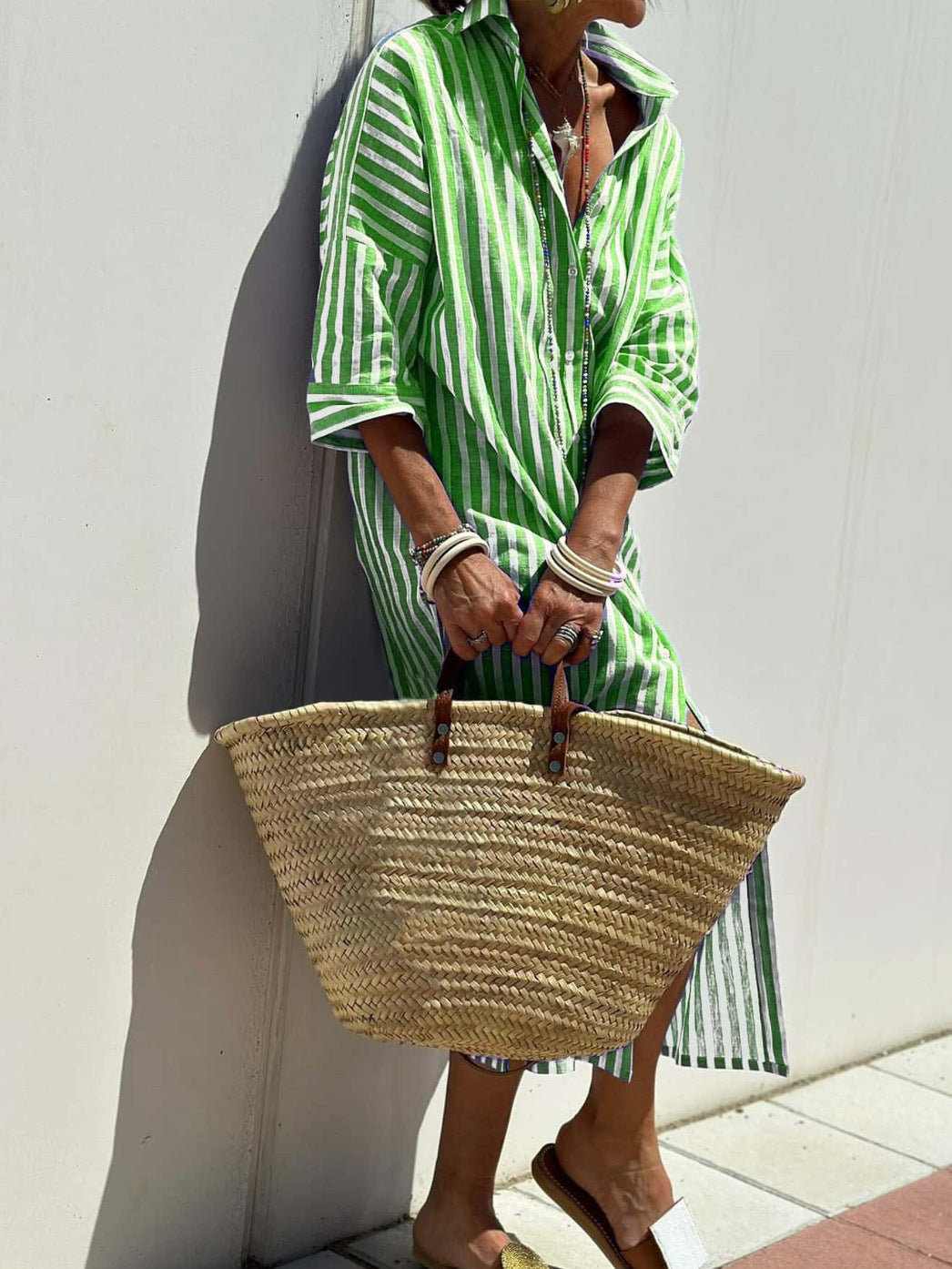 Éliane™ | Striped Dress with Collar