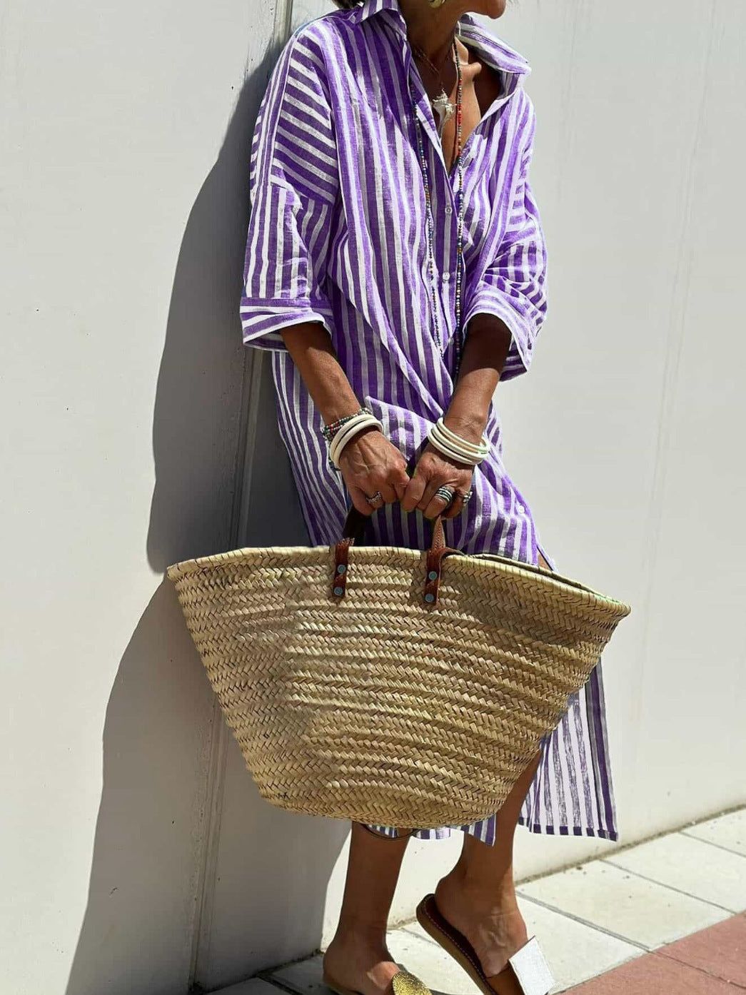 Éliane™ | Striped Dress with Collar