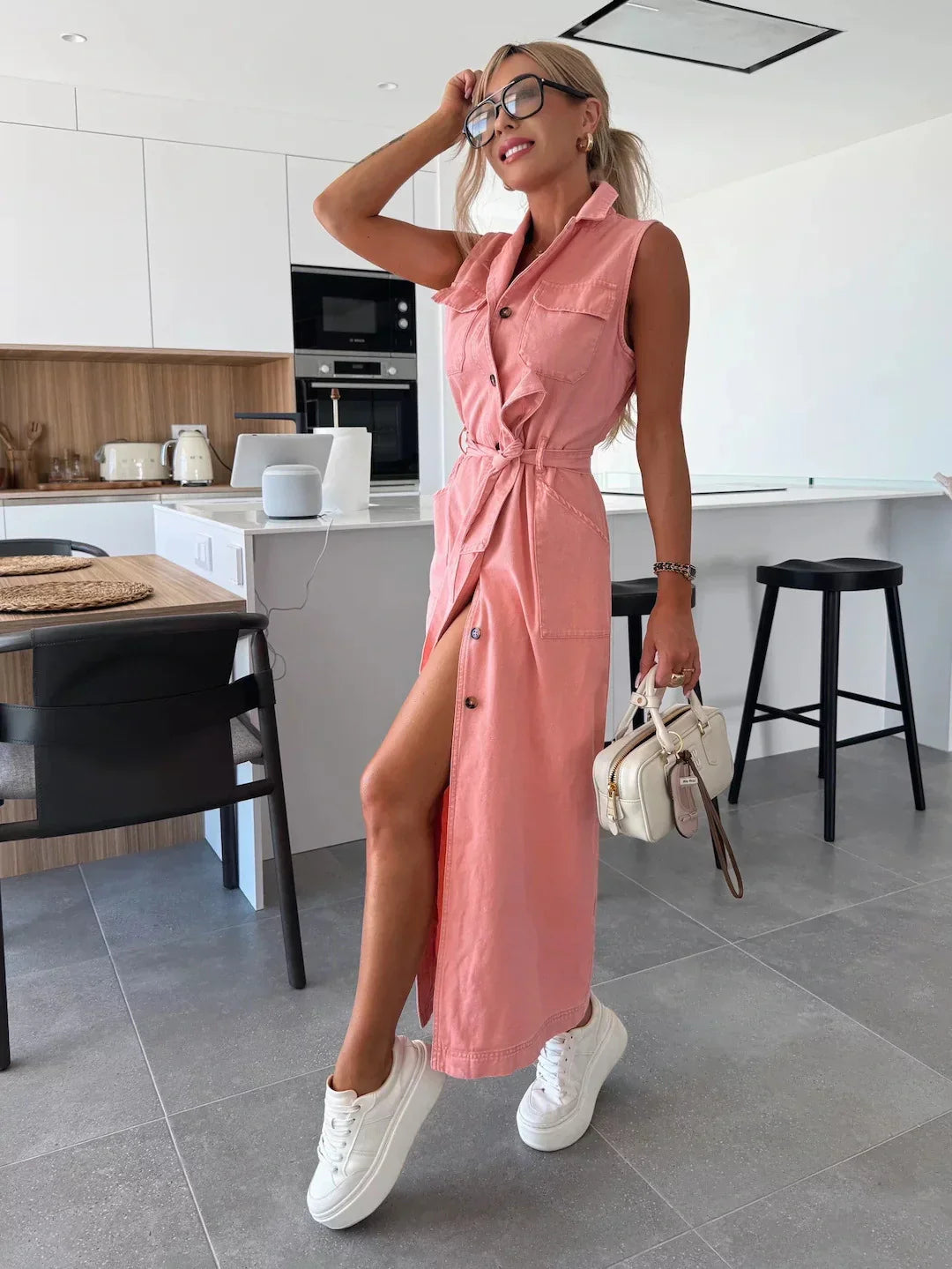 Éloane™ | Long Denim Dress