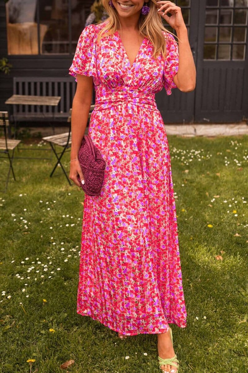 Amélie™ | Elegant Long Dress with V-Neck