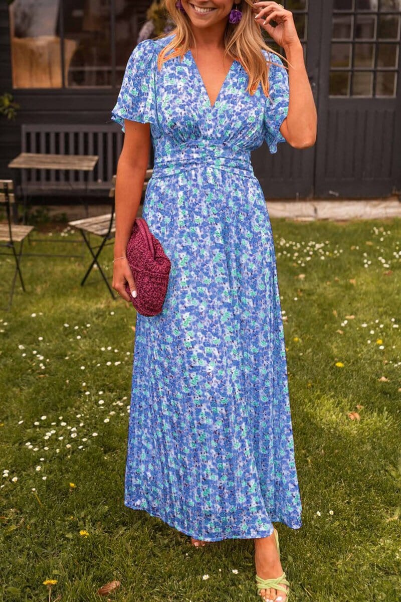 Amélie™ | Elegant Long Dress with V-Neck