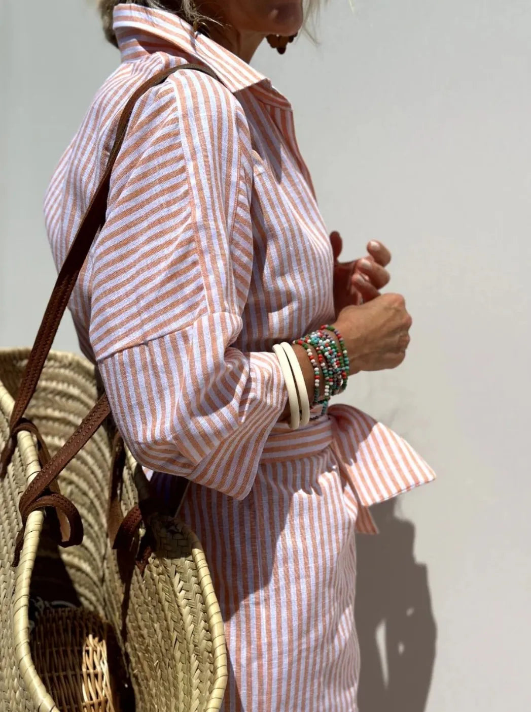 Éliane™ | Striped Dress with Collar