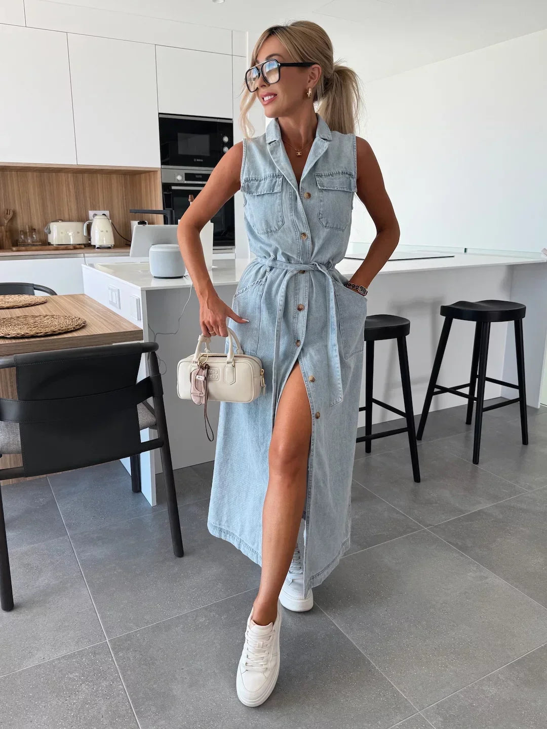 Éloane™ | Long Denim Dress